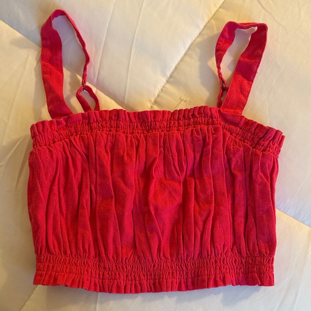 Abercrombie & Fitch Red Smocked Top